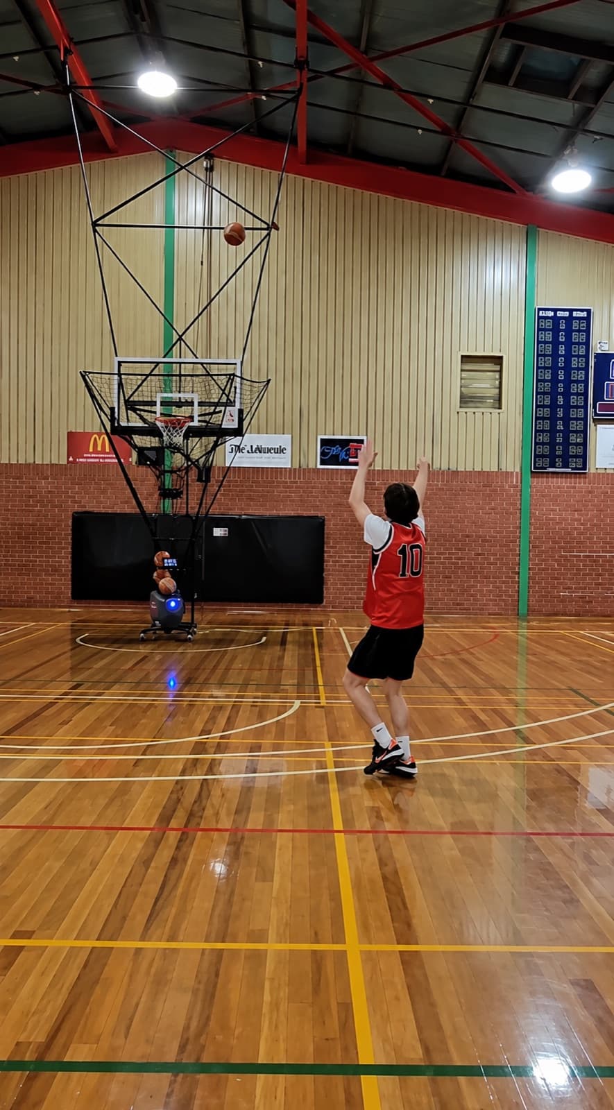 Ulverstone Basketball Association, Ulverstone TAS, with their Dr. Dish shooting machine