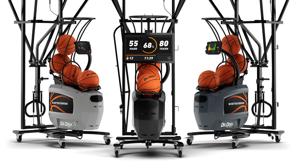 The Dr. Dish shooting machine lineup imported into Australia by Game Ball